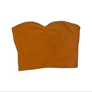 Strapless Orange Aritzia top